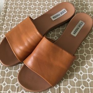 Steve Madden Kailey Slide Sandals - Cognac Leather